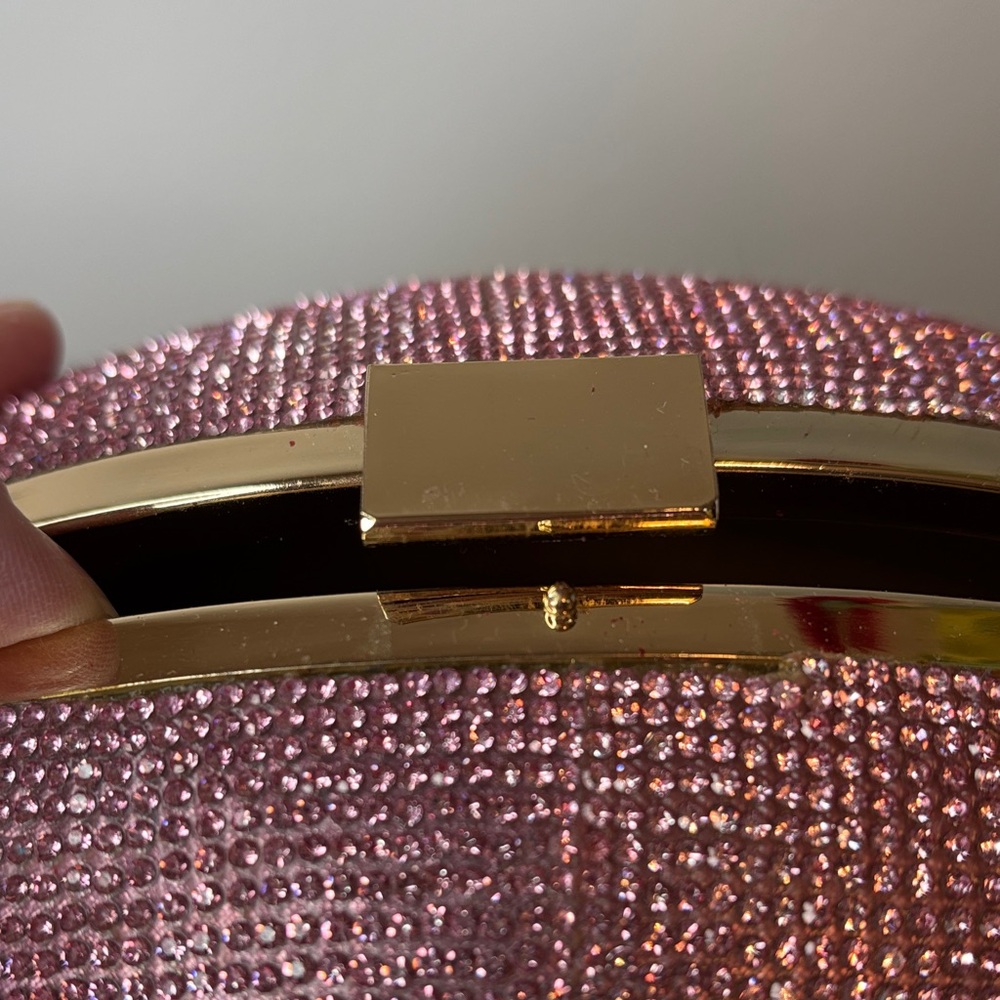 Pink Rhinestone Football Clutch - Picture 4 of 7